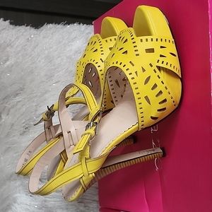 YELLOW Open Toe High Heel Shoe by Shoedazzle